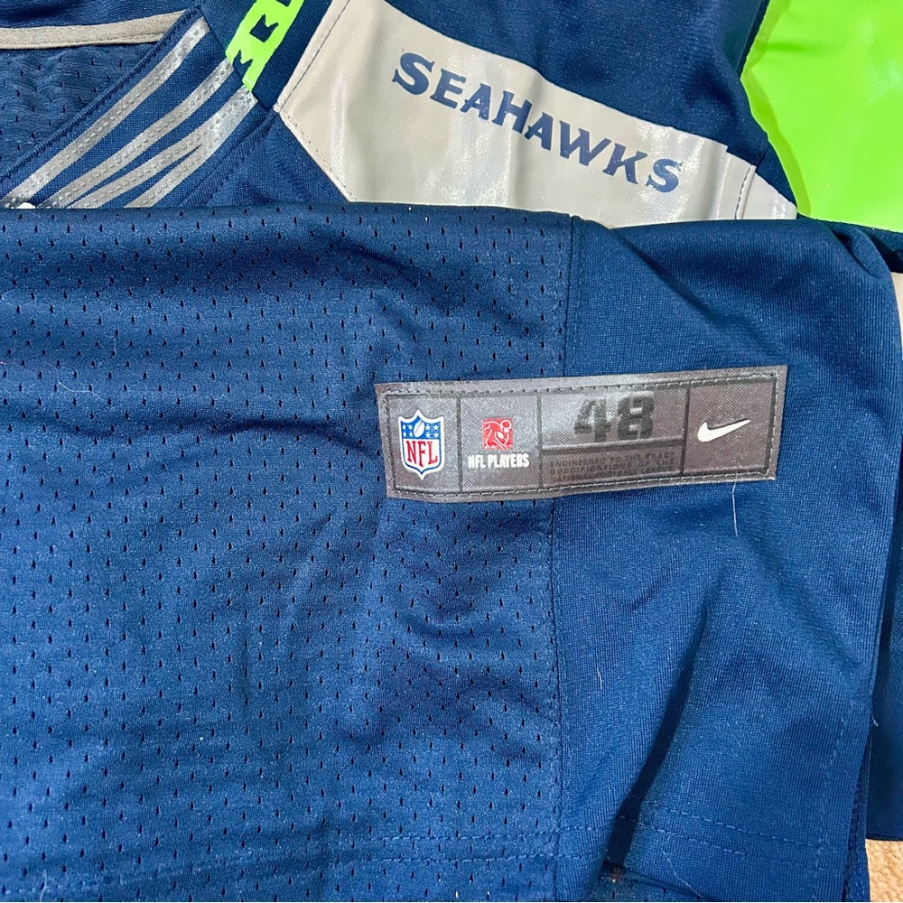 Nike Russel Wilson Seattle Seahawks Jersey Large (48) Blue Green - Picture 5 of 7